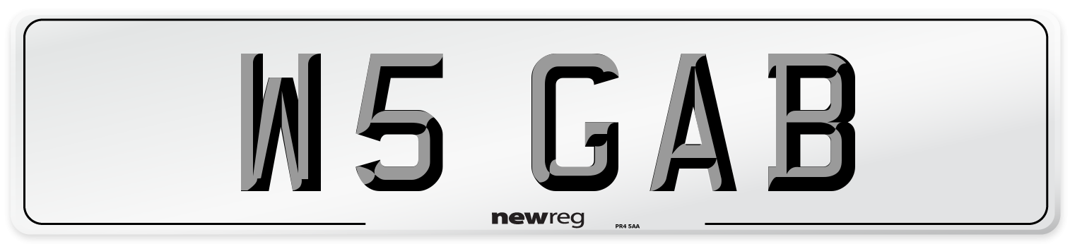 W5 GAB Number Plate from New Reg